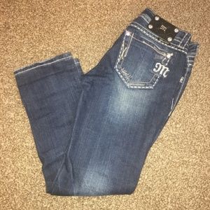 Miss me Easy Capris Embroidered Jeans Size 25